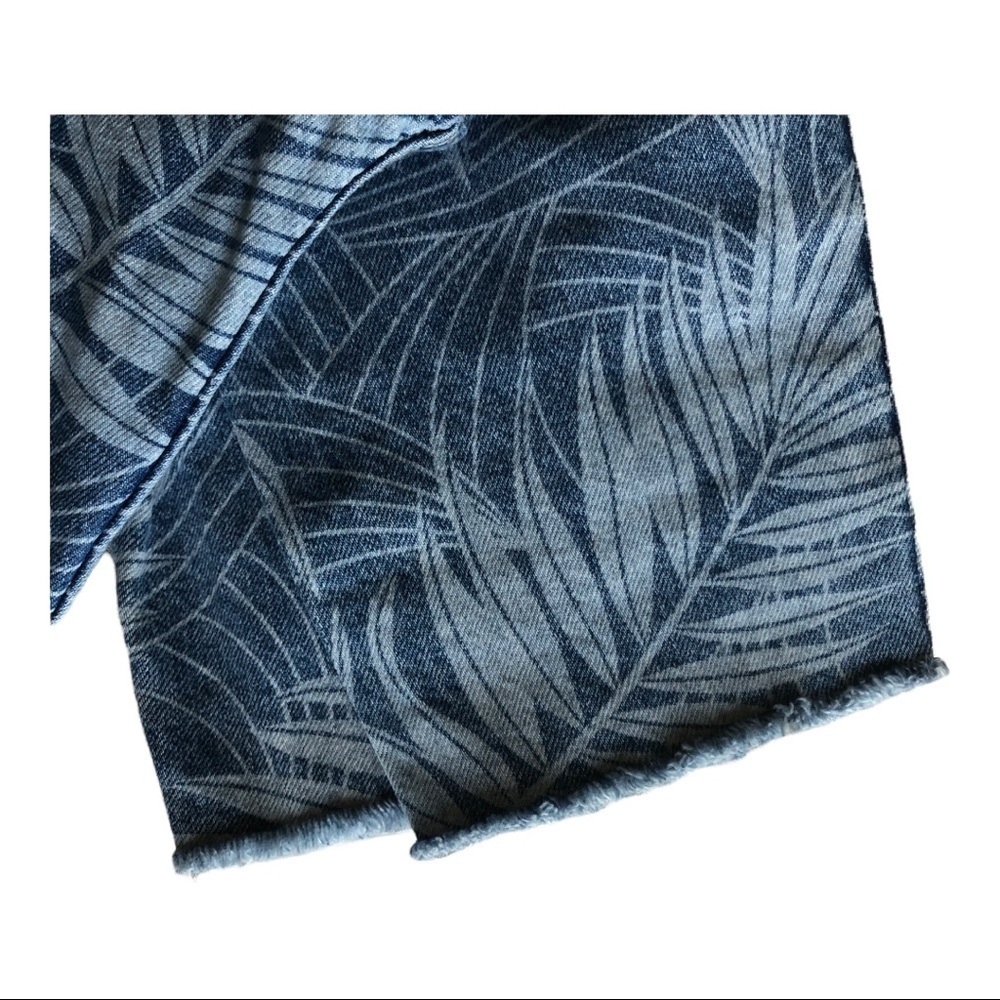 Current Elliott Stiletto Skinny Raw Hem Leaf Print 28 - Picture 6 of 11